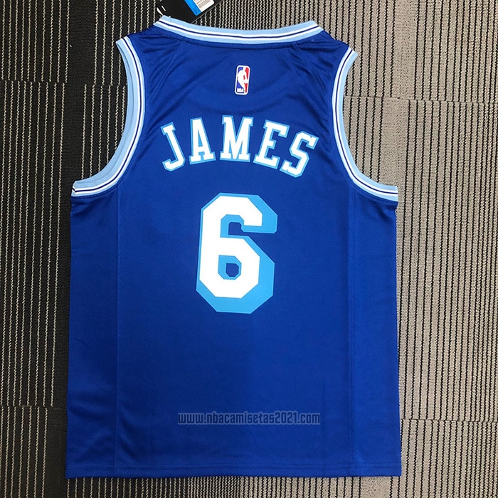 Camiseta Los Angeles Lakers LeBron James #6 Hardwood Classic 2021-2022 Azul